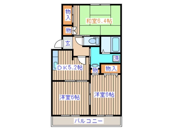 ヴェルジュ愛子の物件間取画像